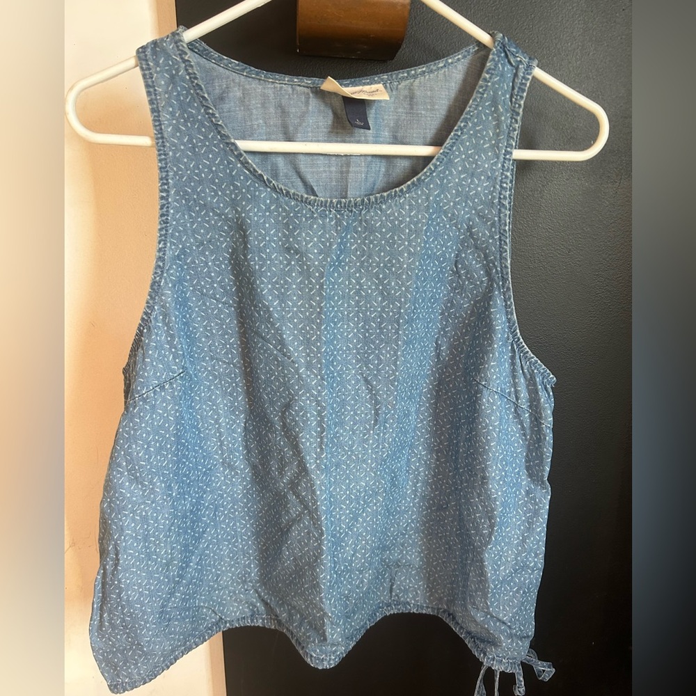 Universal Thread Chambray Denim Tie Tank Top Size L